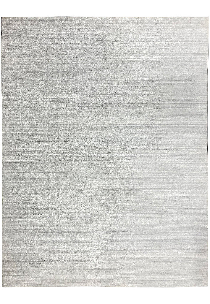 12.6 x 15.1 Plain Solid Color Handmade Wool Contemporary Rug  GRAY #F-6844
