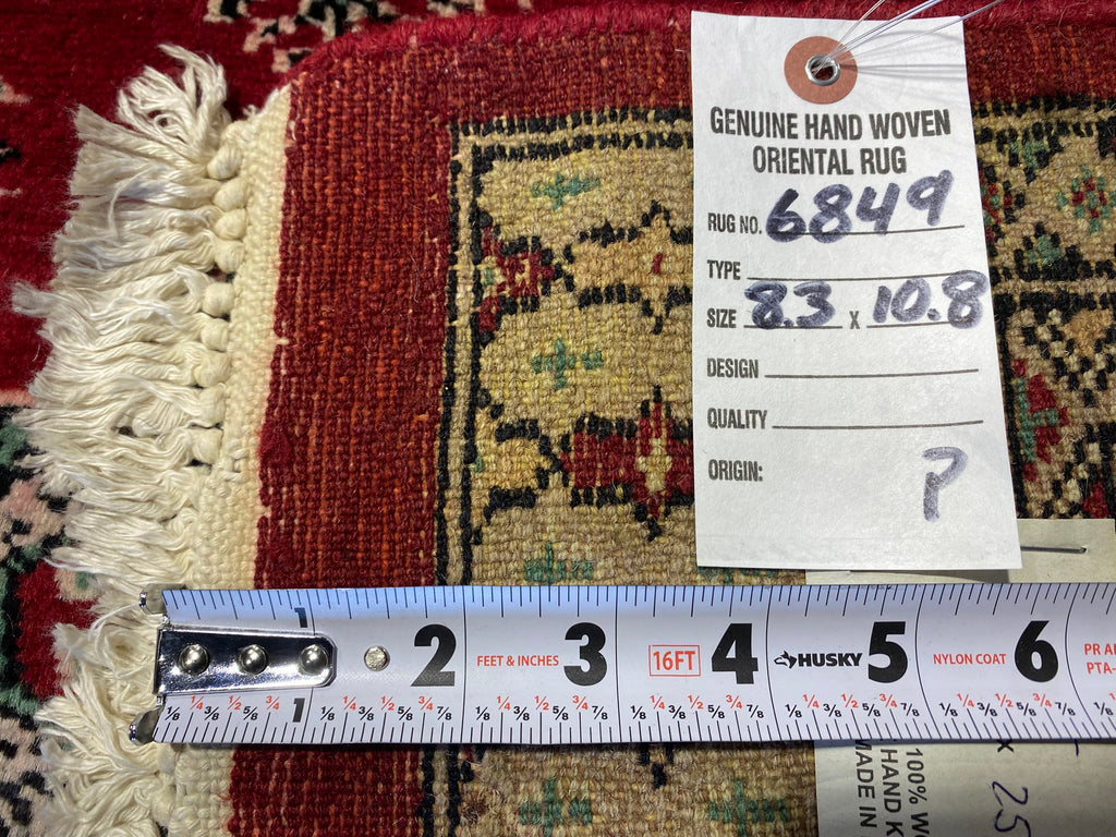 8.3 x 10.8 New Handmade Pakistan Jaldar Bokara Rug #F-6849