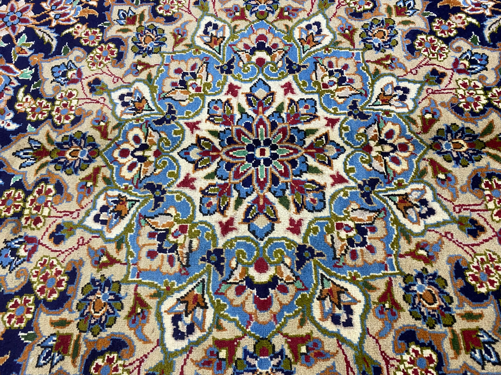 9.9 x 13.7 Persian Esfahan Najafabad Wool Rug  BLUE #F-6850