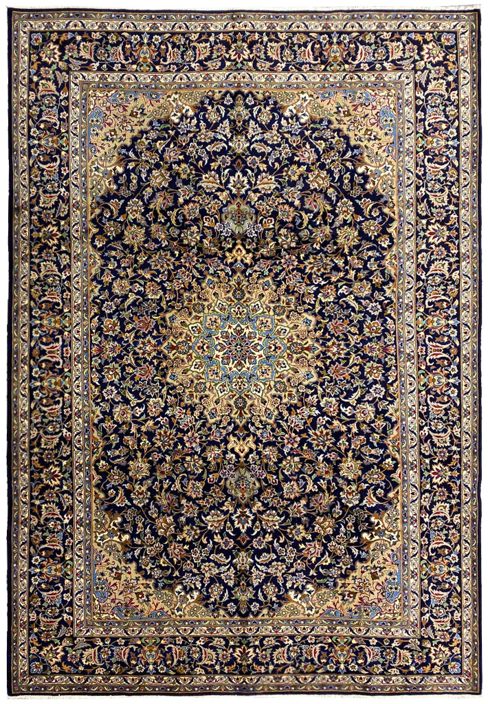 9.9 x 13.7 Persian Esfahan Najafabad Wool Rug  BLUE #F-6850