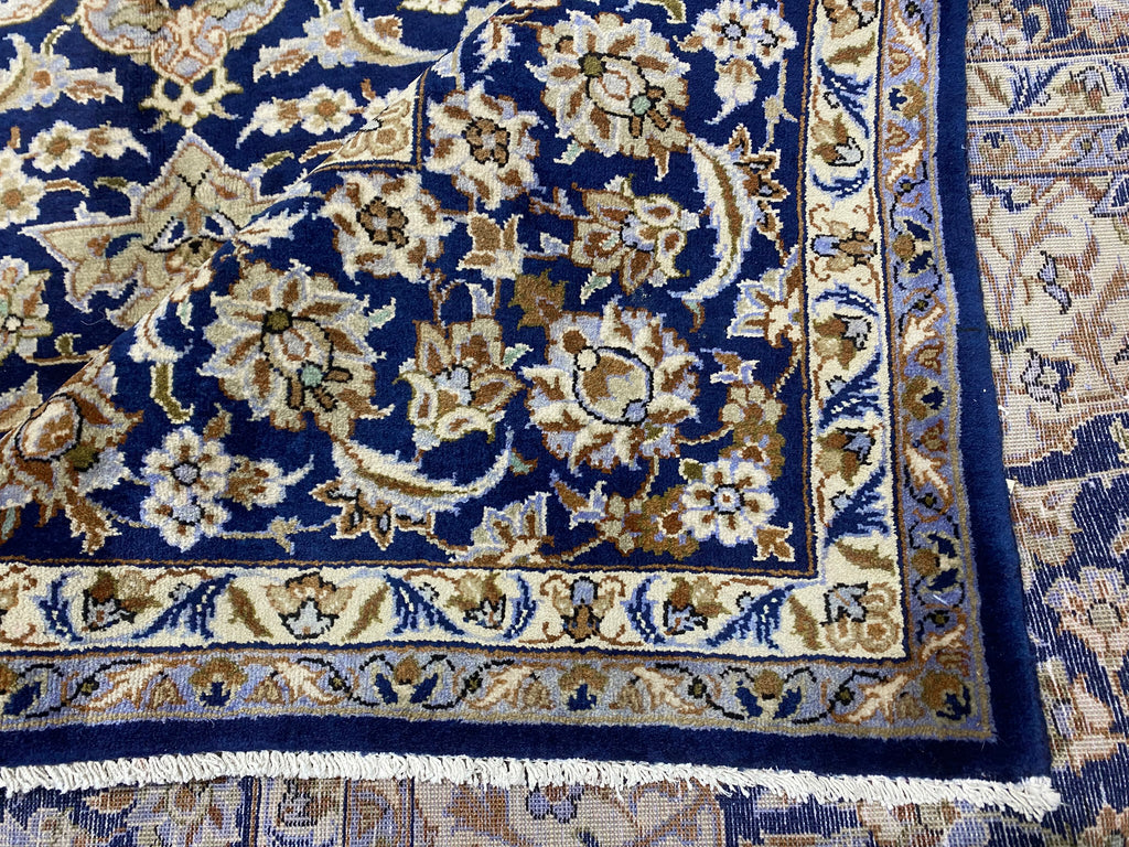 9.10 x 13.10 Persian Wool Esfahan Blue Rug SALE #F-6851