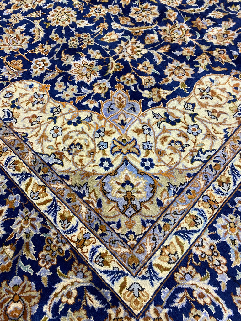 9.10 x 13.10 Persian Wool Esfahan Blue Rug SALE #F-6851