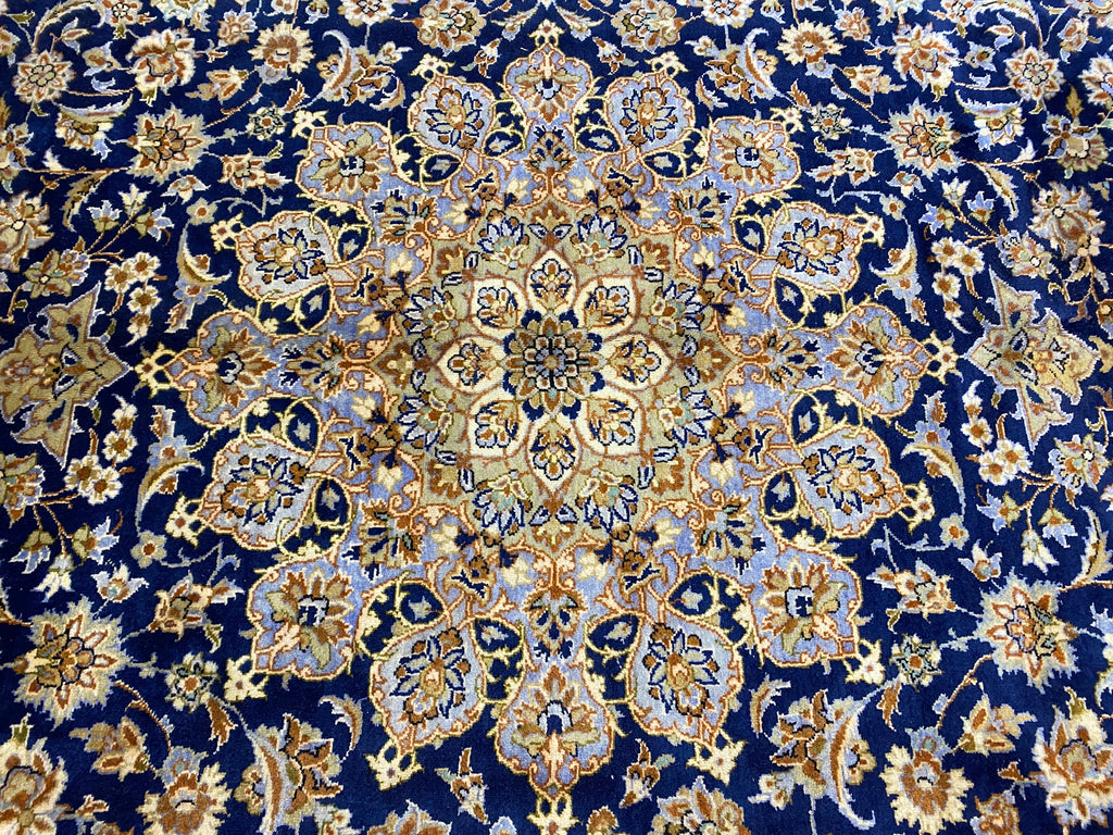 9.10 x 13.10 Persian Wool Esfahan Blue Rug SALE #F-6851