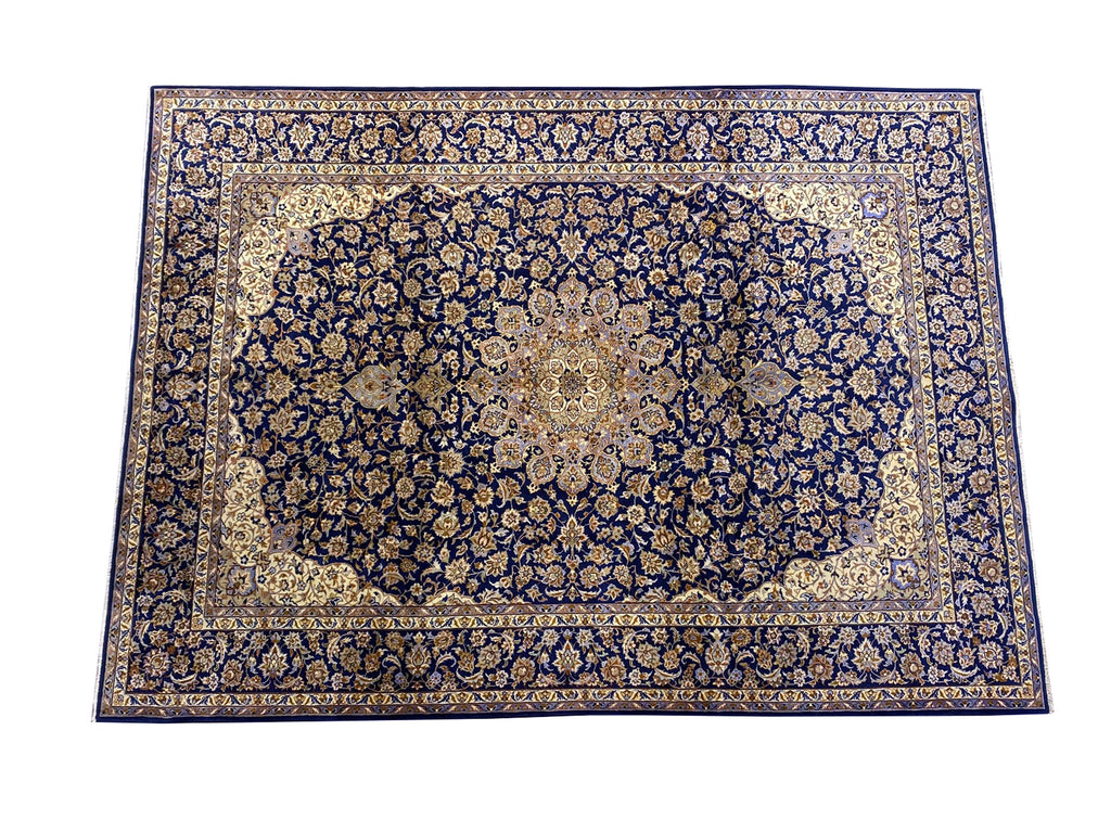 9.10 x 13.10 Persian Wool Esfahan Blue Rug SALE #F-6851