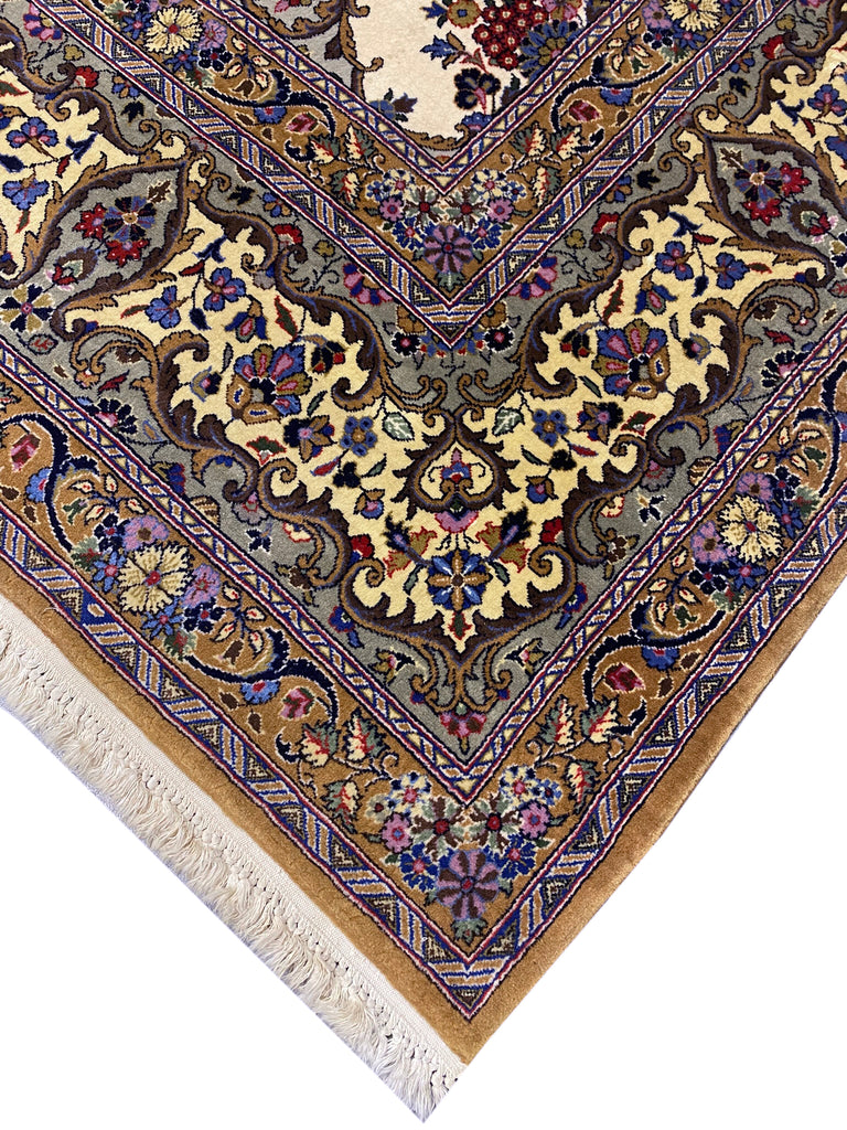 10.11 x 16.8 Fine Persis Qom Rug Quality Kork Wool Amazing Rug #F-6856