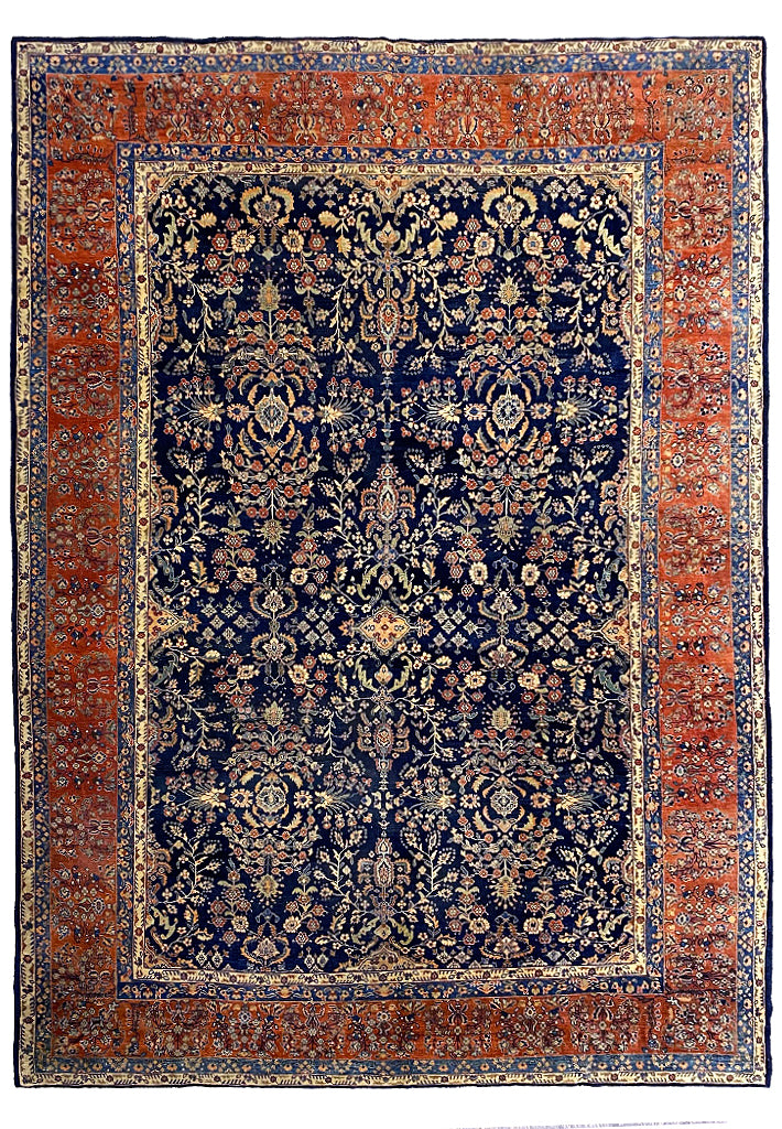 9.8 x 12.10 Antique Persian Sarouk Feraghan Rug #F-6857