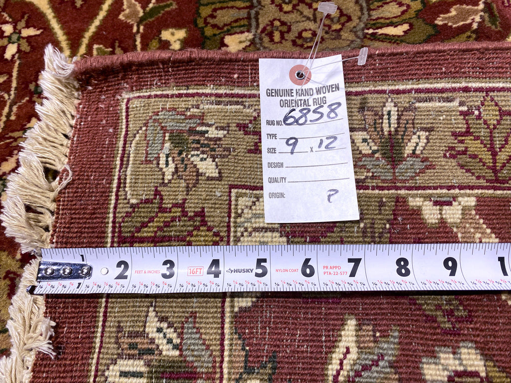 9 x 12 Quality Wool Handmade Rug  RUST #F-6858