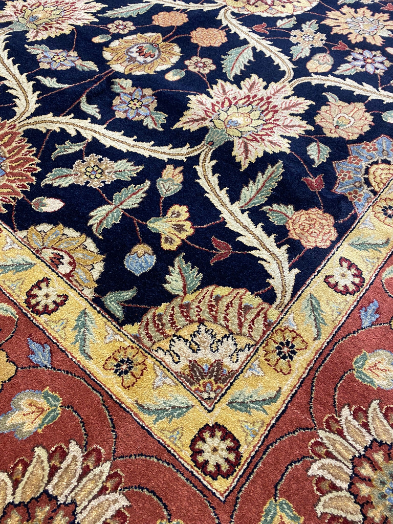 9 x 12 Quality Wool Handmade Jaipour Rug ROYAL BLUE #F-6859