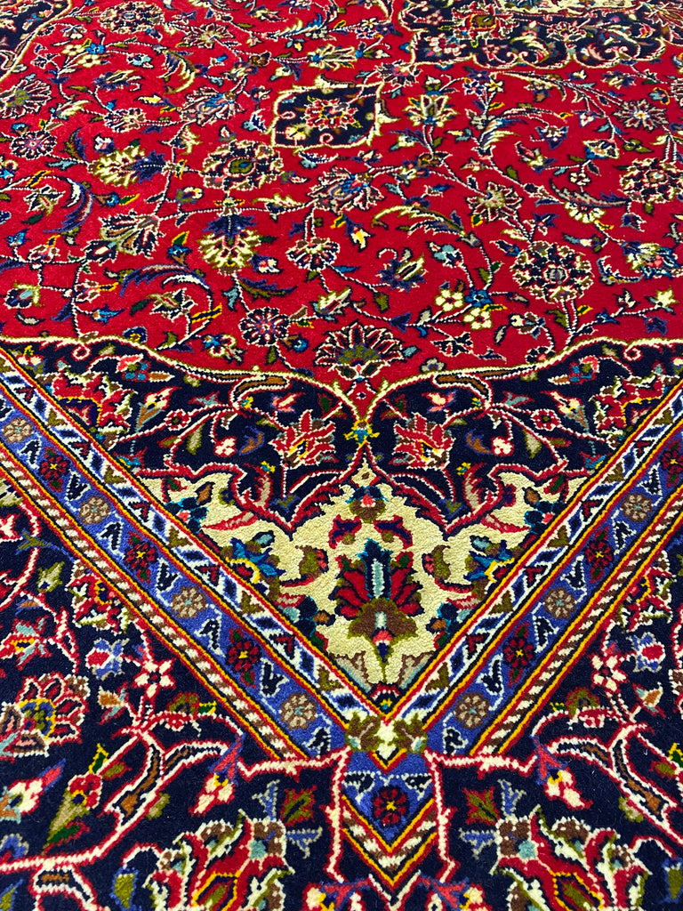 4.8 x 7.6 SIGNED High Quality Persian Kashan Shadsar Rug  #F-6860