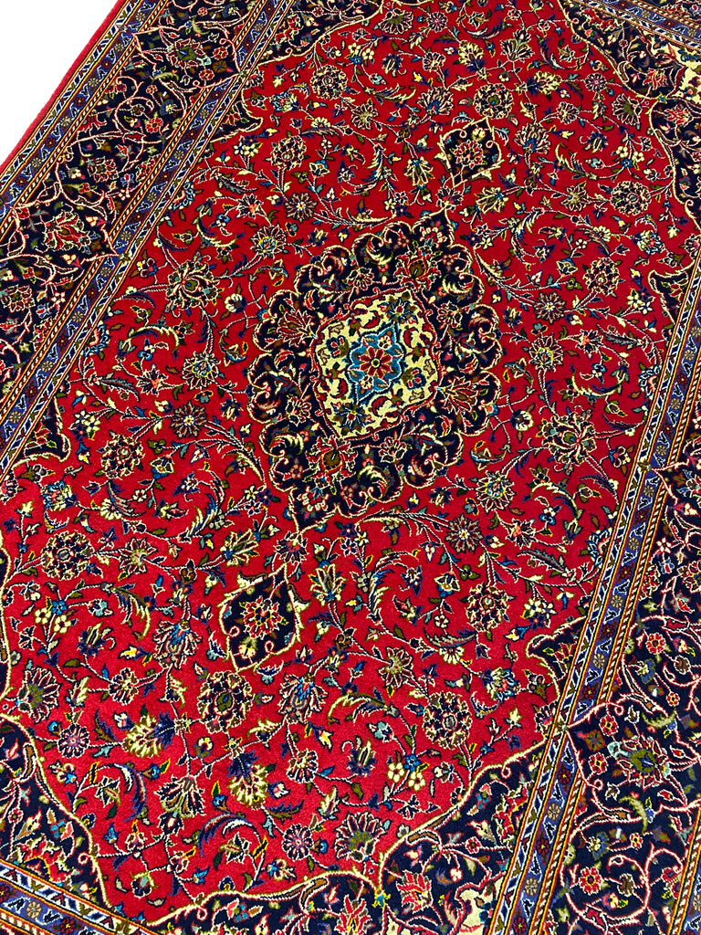 4.8 x 7.6 SIGNED High Quality Persian Kashan Shadsar Rug  #F-6860