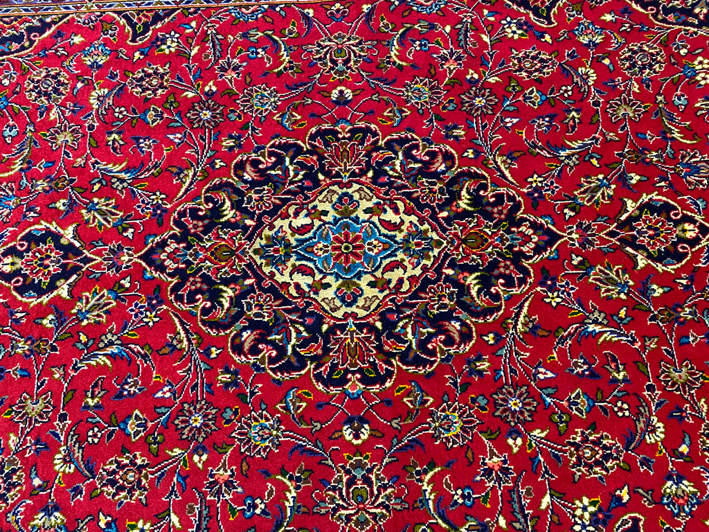 4.8 x 7.6 SIGNED High Quality Persian Kashan Shadsar Rug  #F-6860