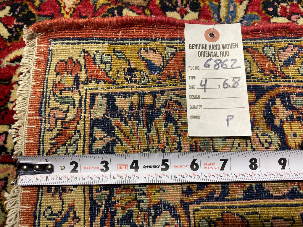 4 x 6.8 Antique Persian Sarouk 1940's  #F-6862