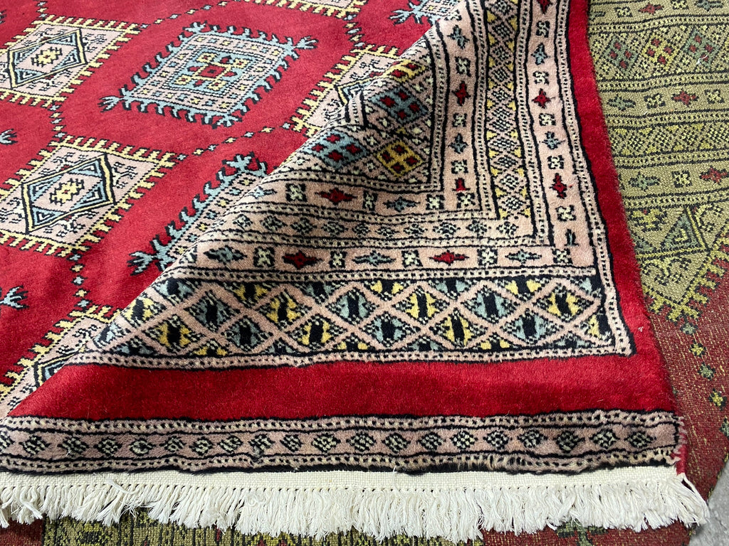 6 x 9.4 Handmade Pakistan Jaldar Bokara Wool Rug  #F-6865