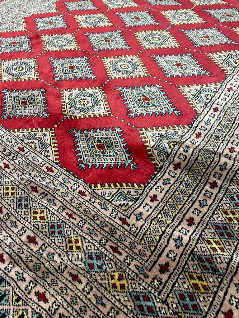 6 x 9.4 Handmade Pakistan Jaldar Bokara Wool Rug  #F-6865