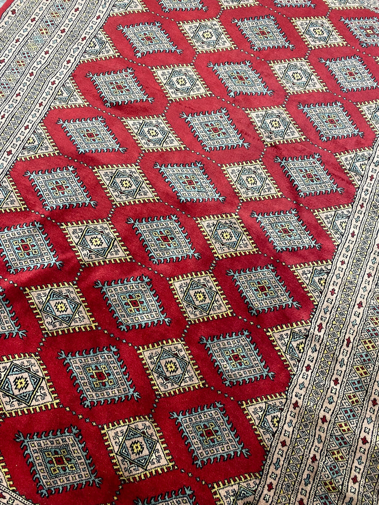 6 x 9.4 Handmade Pakistan Jaldar Bokara Wool Rug  #F-6865