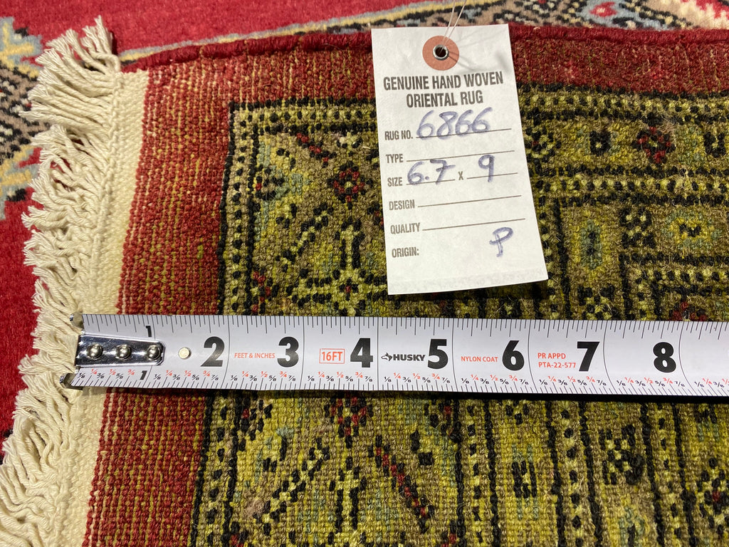 6.7 x 9 Quality Wool Handmade Jaldar Bokara Rug  #F-6866