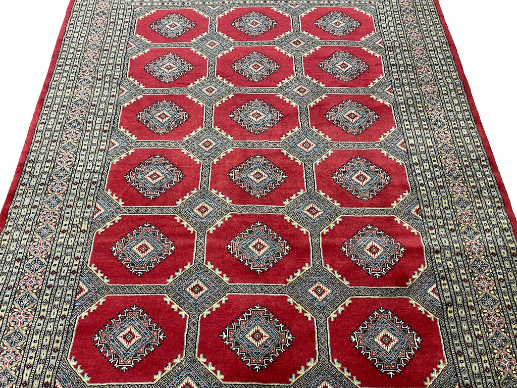 6.7 x 9 Quality Wool Handmade Jaldar Bokara Rug  #F-6866