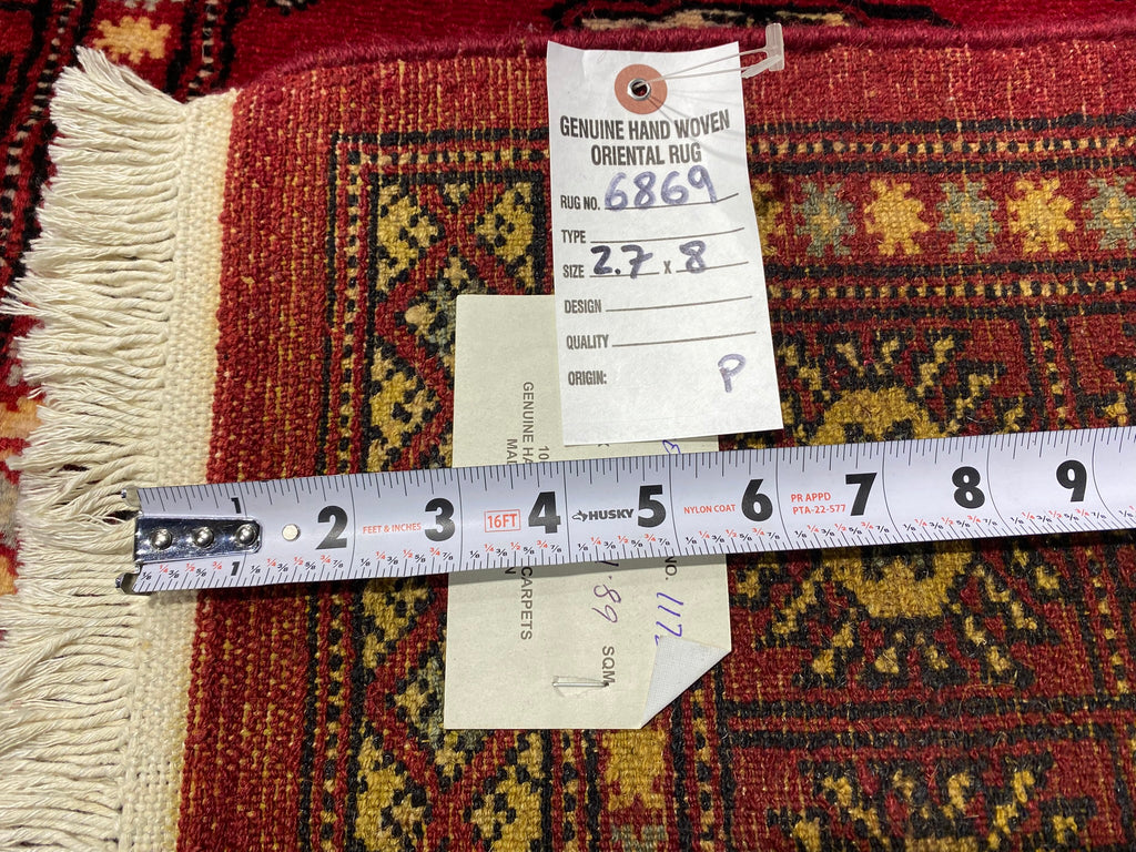 8' Feet Runner Handmade Pakistan Fine Wool  #F-6869