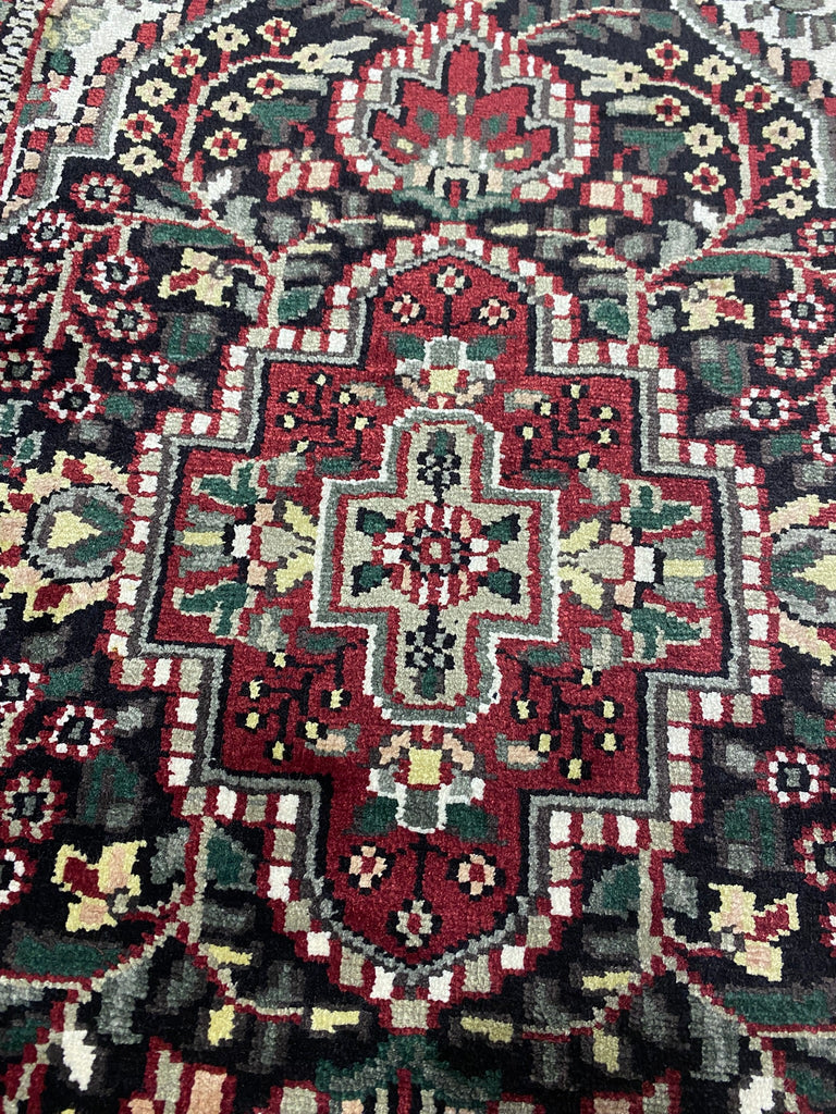 1.11 x 3  New Handmade Rug Black Bamboo Silk  #F-6870