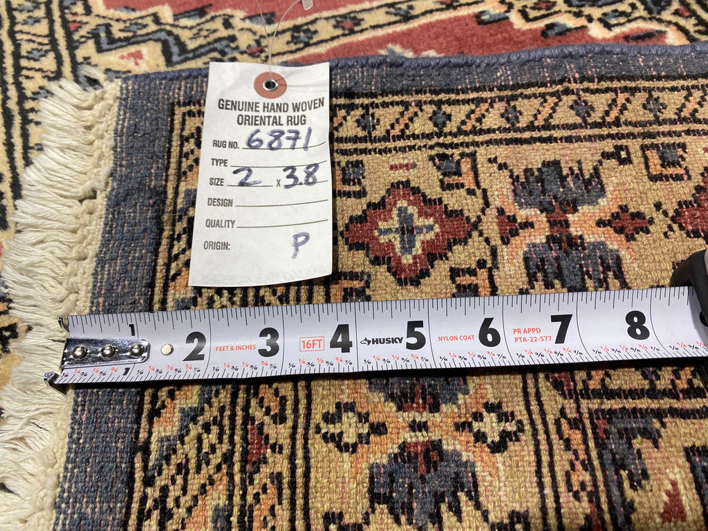 2 x 3.8 New Handmade Jaldar Bokara Rug #F-6871