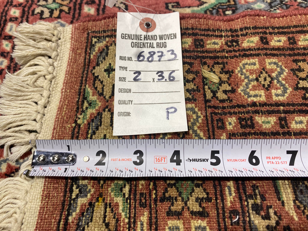 2 x 3.6 New Handmade Jaldar Bokara Rug #F-6873