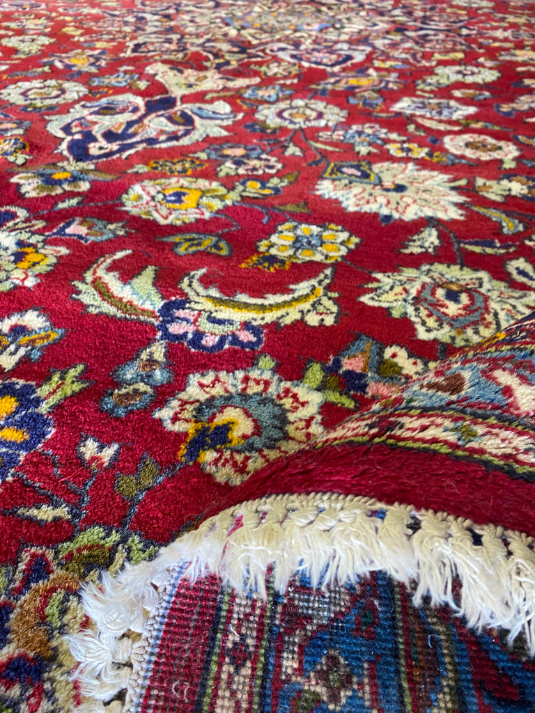 9.9 x 13.7  Authentic Persian Mashad Traditional Wool Rug  #F-6875