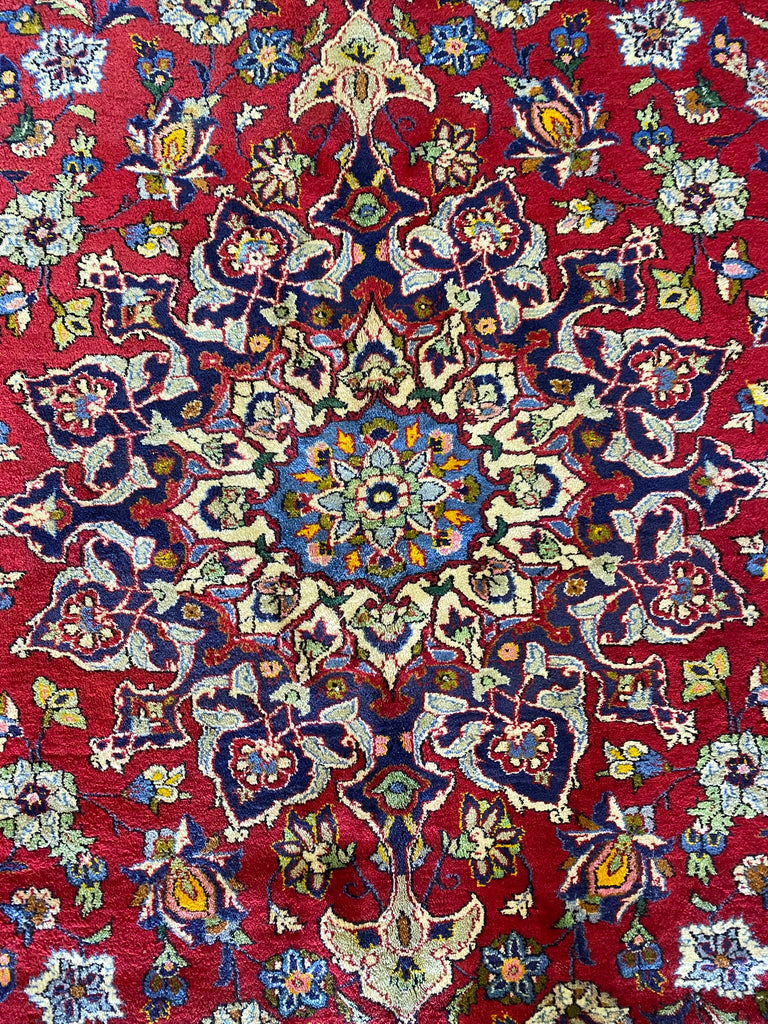 9.9 x 13.7  Authentic Persian Mashad Traditional Wool Rug  #F-6875