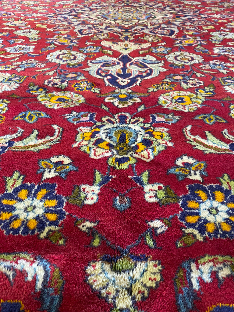 9.9 x 13.7  Authentic Persian Mashad Traditional Wool Rug  #F-6875