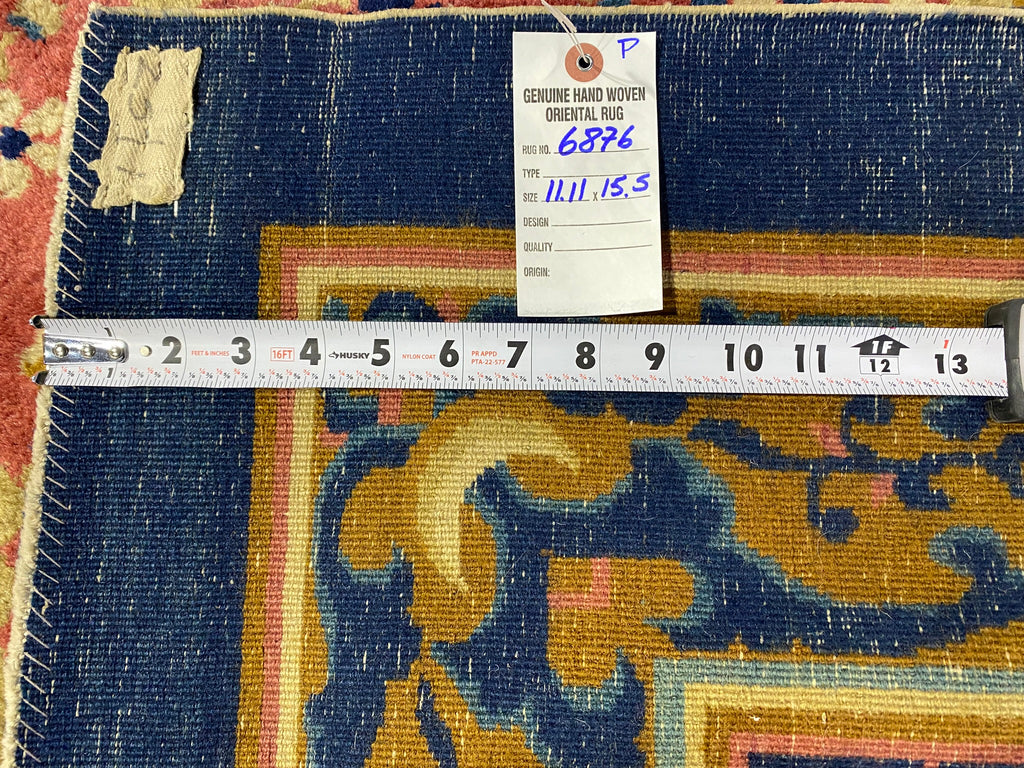 12.0 x 15.5 Art Deco Chinese Bejing Rug Excellent Antique Carpet #F-6876