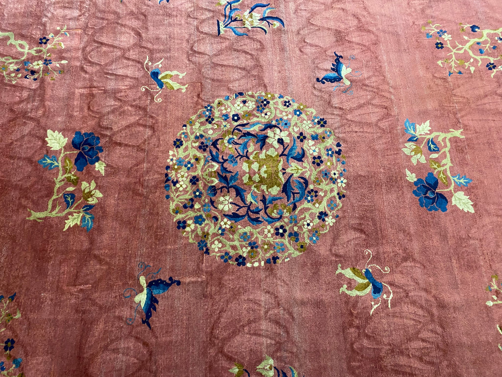 12.0 x 15.5 Art Deco Chinese Bejing Rug Excellent Antique Carpet #F-6876