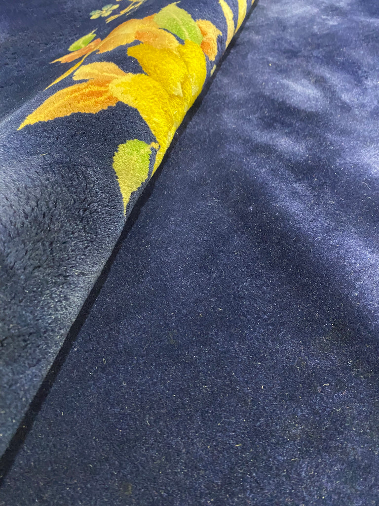 8.11 x 11.9 ART DECO Chinese Rug ROYAL BLUE#F-6877