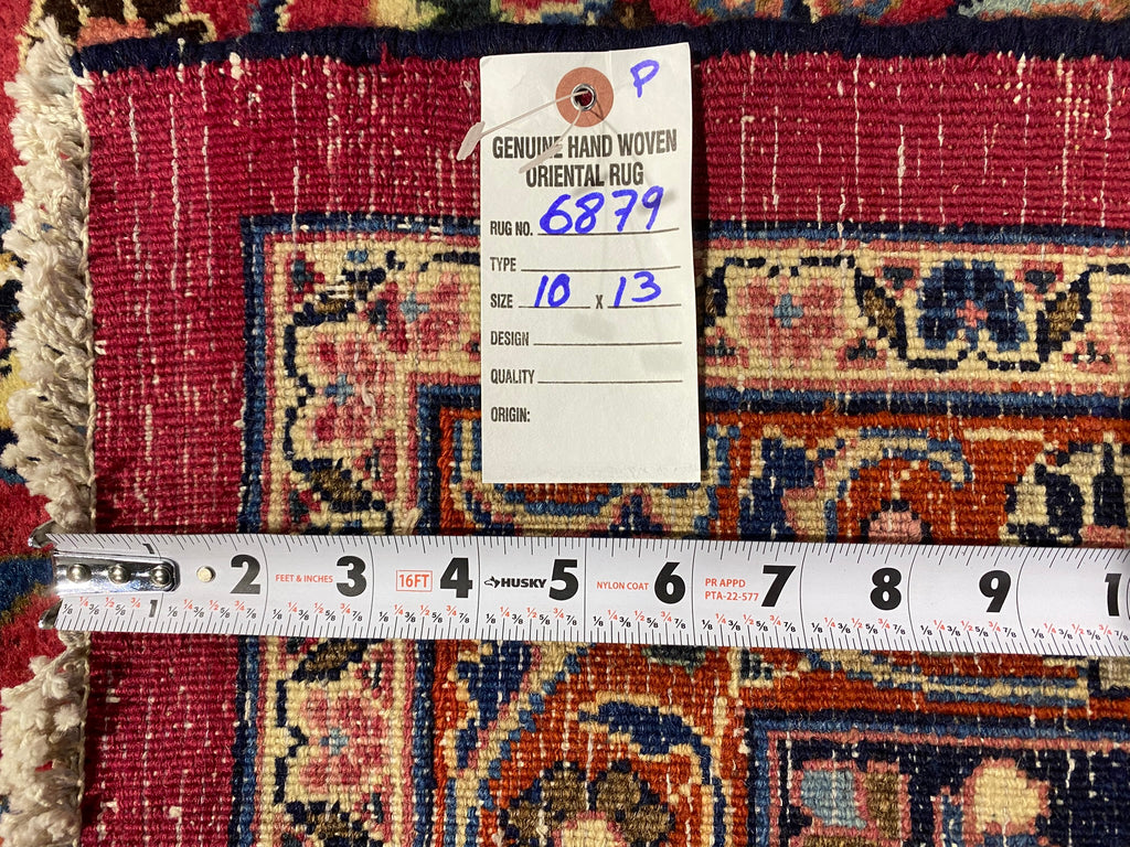 10 X 13 SIGNED Authentic Persian Khorassan Mashad Rug #F-6879