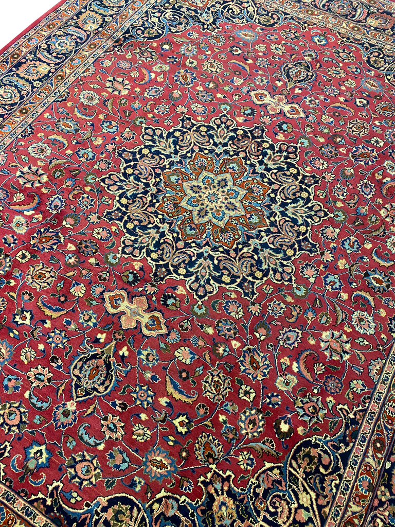 10 X 13 SIGNED Authentic Persian Khorassan Mashad Rug #F-6879