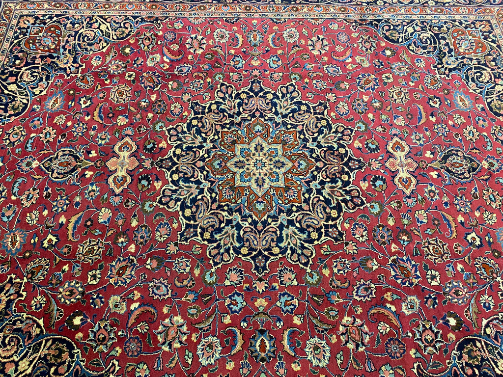 10 X 13 SIGNED Authentic Persian Khorassan Mashad Rug #F-6879