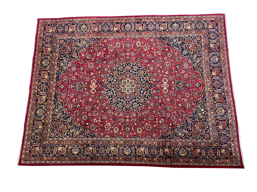 10 X 13 SIGNED Authentic Persian Khorassan Mashad Rug #F-6879