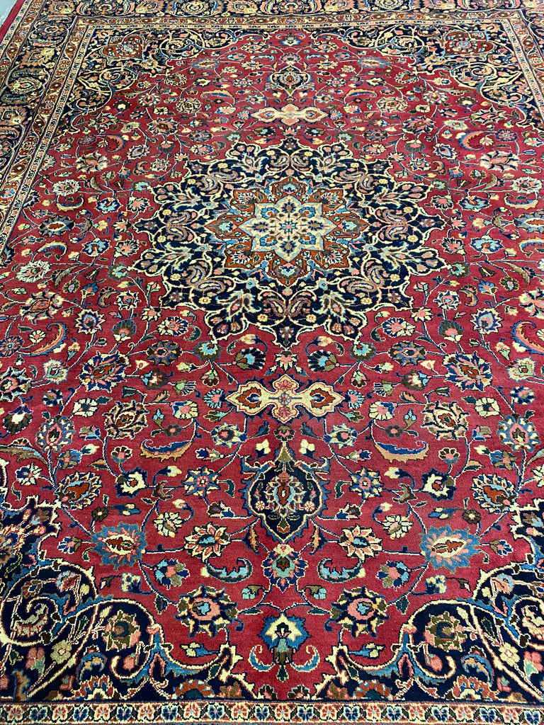 10 X 13 SIGNED Authentic Persian Khorassan Mashad Rug #F-6879