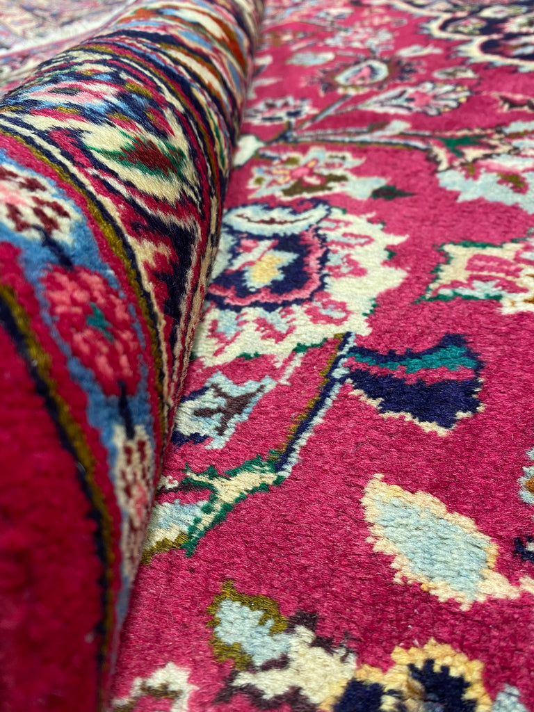 9.7 x 13.5 Authentic Traditional Persian Mashad Rug SIGNED   #F-6880