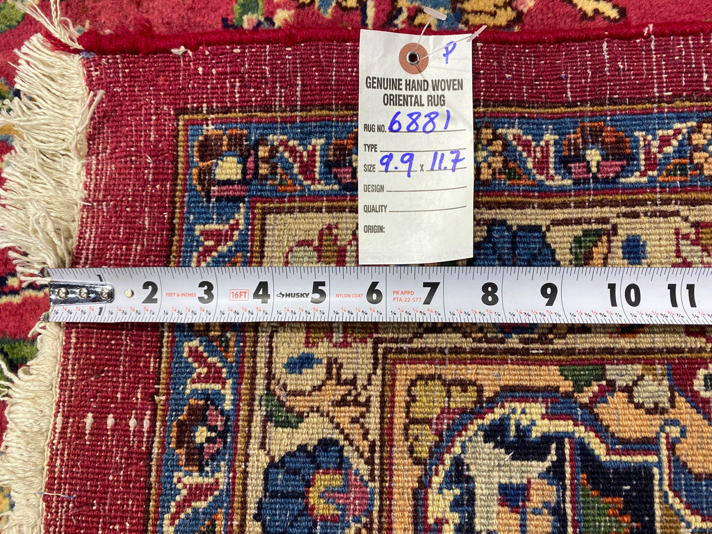 9.9 x 11.7 Genuine SIGNED Persian Handmade  Wool Rug  #F-6881