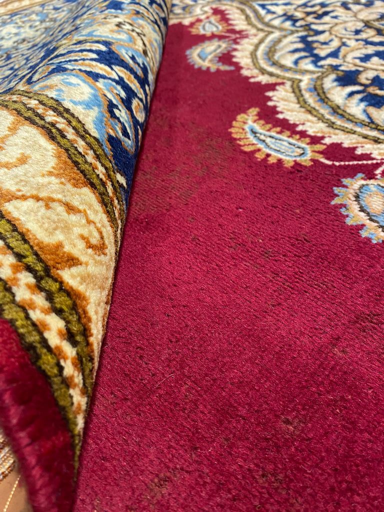 9.6 x 13.0 Classic Handmade Persian Kerman Rug Rich Elegant Handmade Carpet BURGUNDY #F-6882