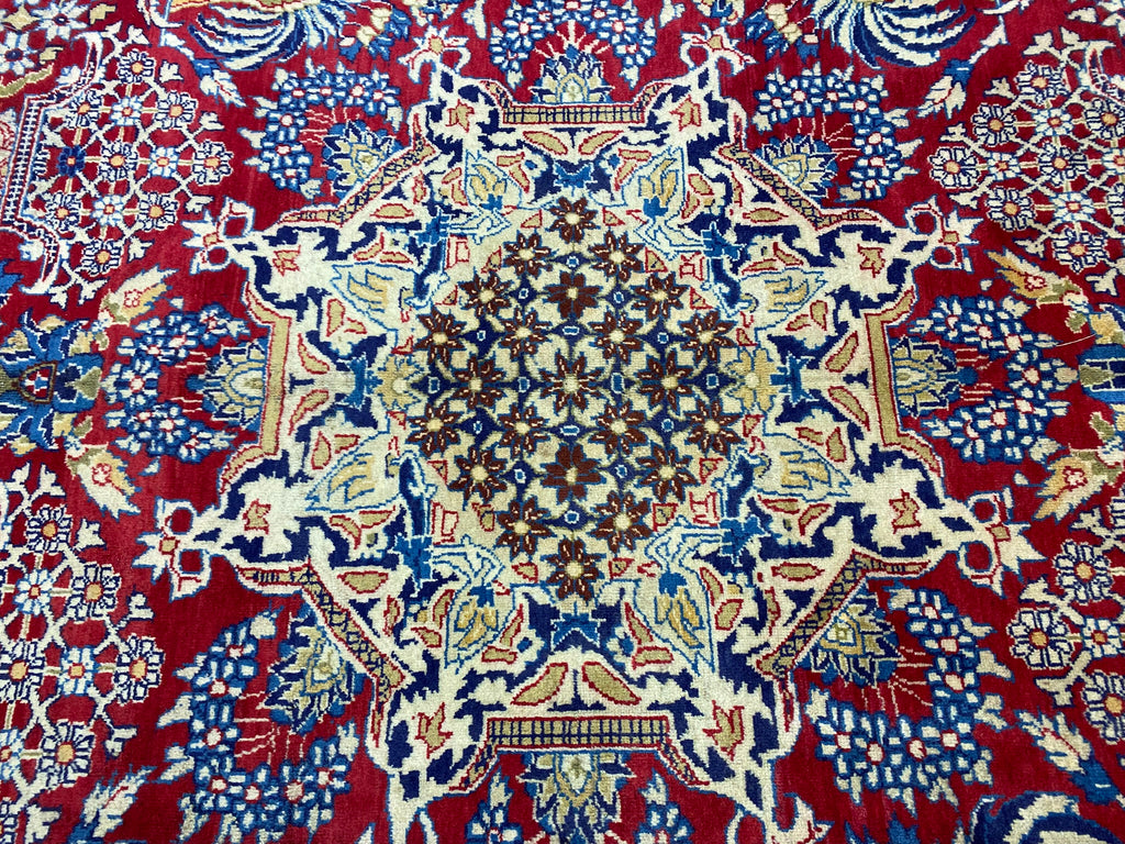 9.4 x 13.8 Persian Handmade Wool Esfahan Najafabad Rug #F-6883