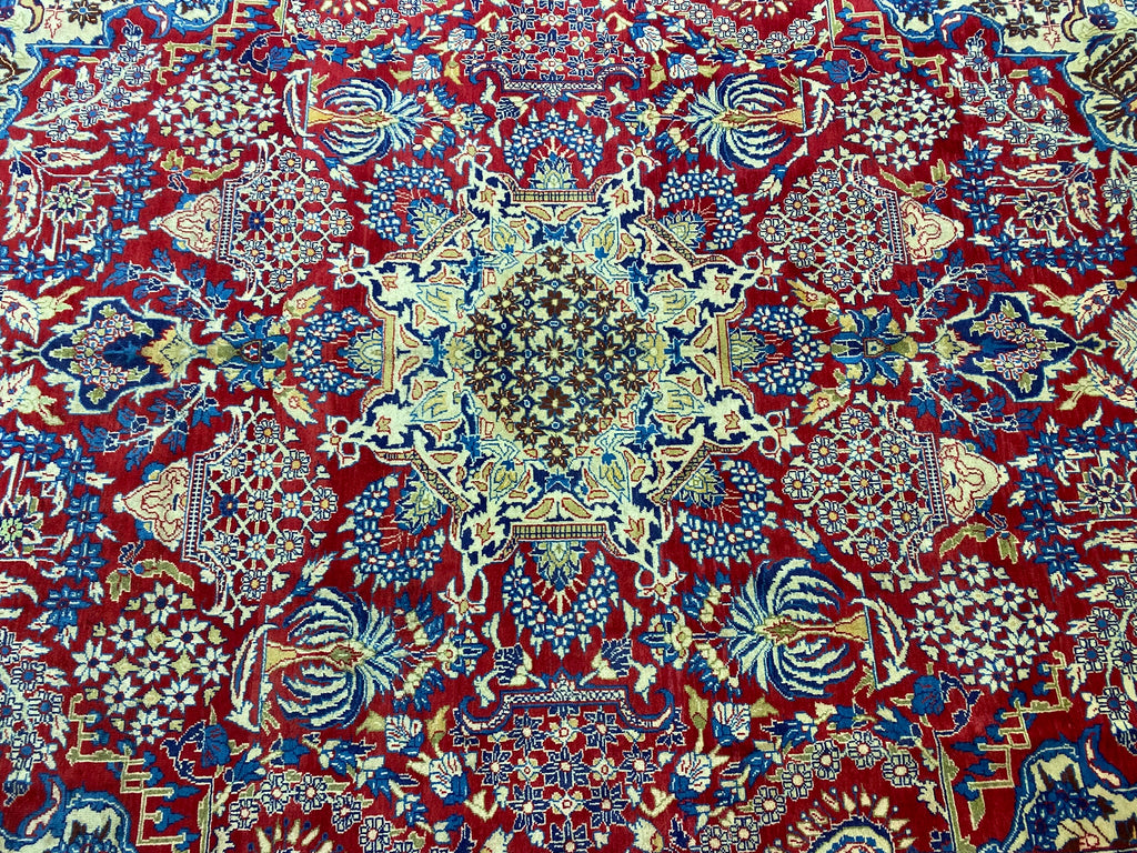 9.4 x 13.8 Persian Handmade Wool Esfahan Najafabad Rug #F-6883