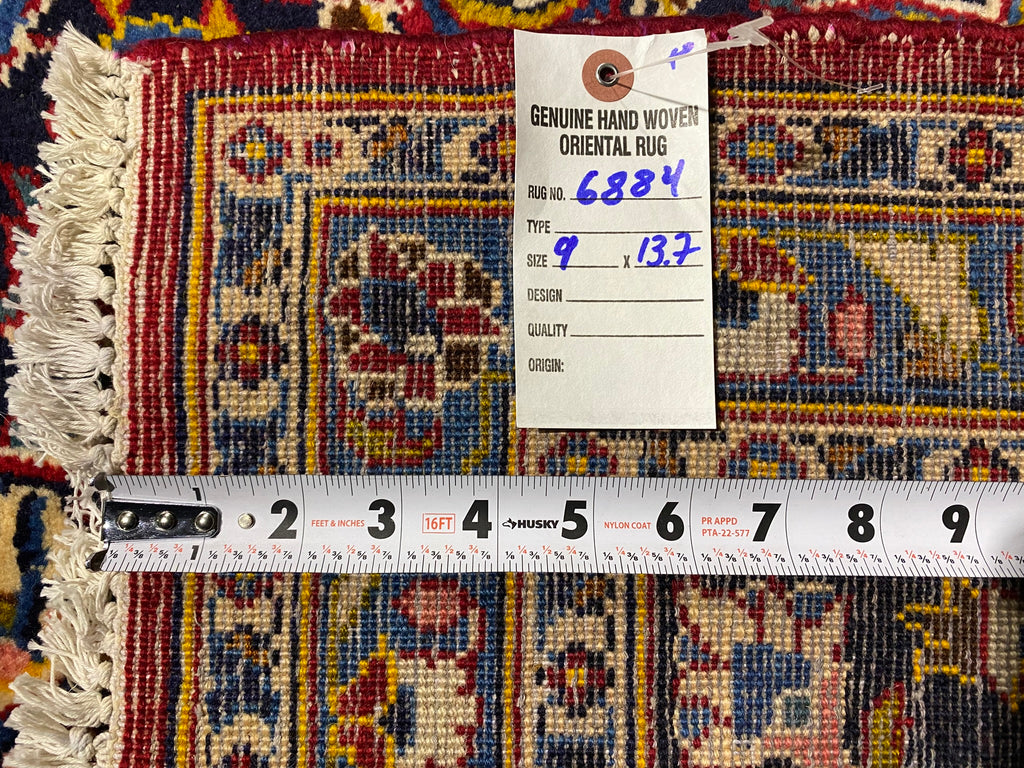 9.0 x 13.7 Finer Quality Authentic Persian Kashan Rug #F-6884