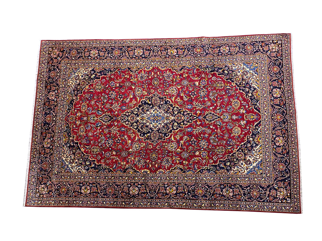 9.0 x 13.7 Finer Quality Authentic Persian Kashan Rug #F-6884