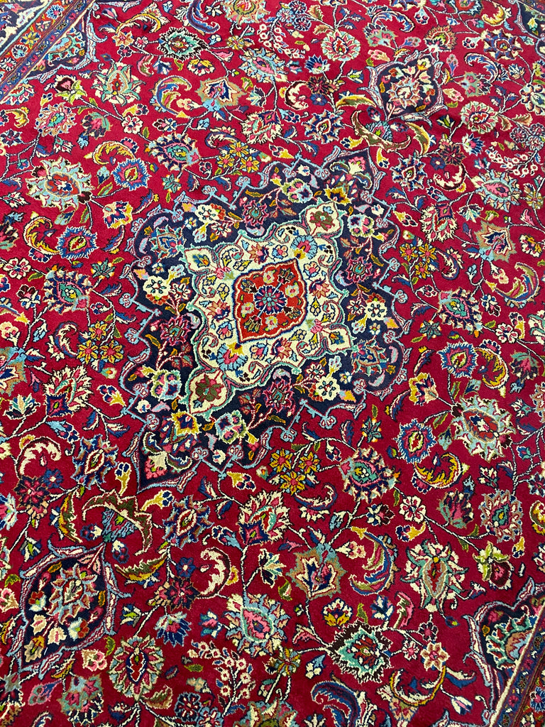 9.5 x 12.3 SIGNED Authentic Persian Rug #F-6885