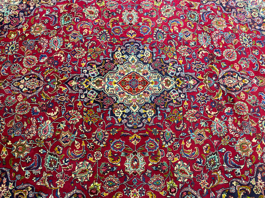 9.5 x 12.3 SIGNED Authentic Persian Rug #F-6885