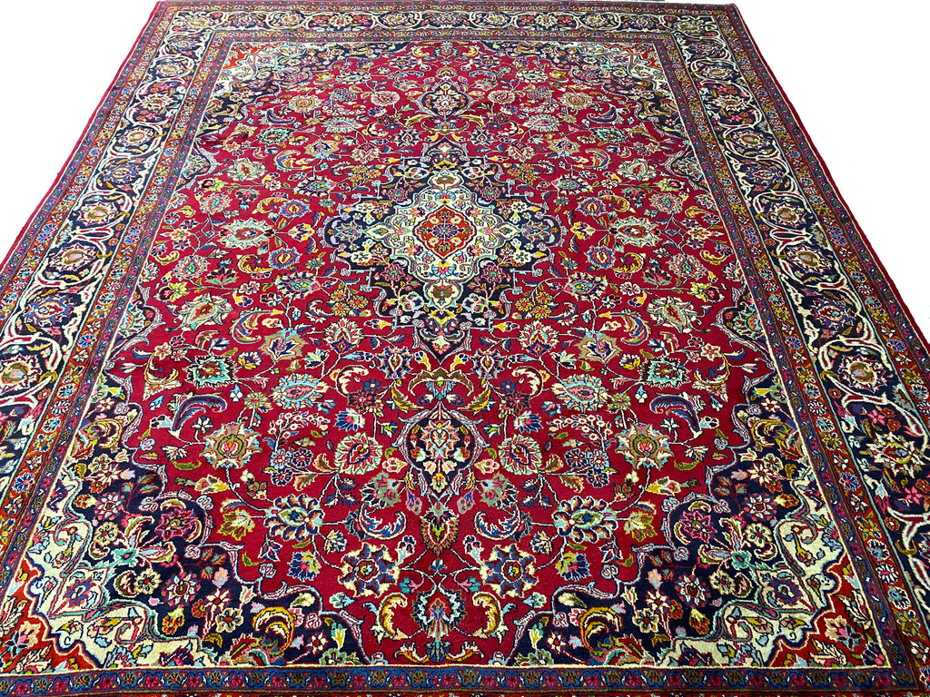 9.5 x 12.3 SIGNED Authentic Persian Rug #F-6885