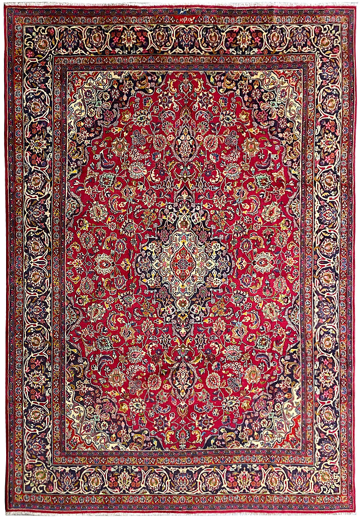 9.5 x 12.3 SIGNED Authentic Persian Rug #F-6885