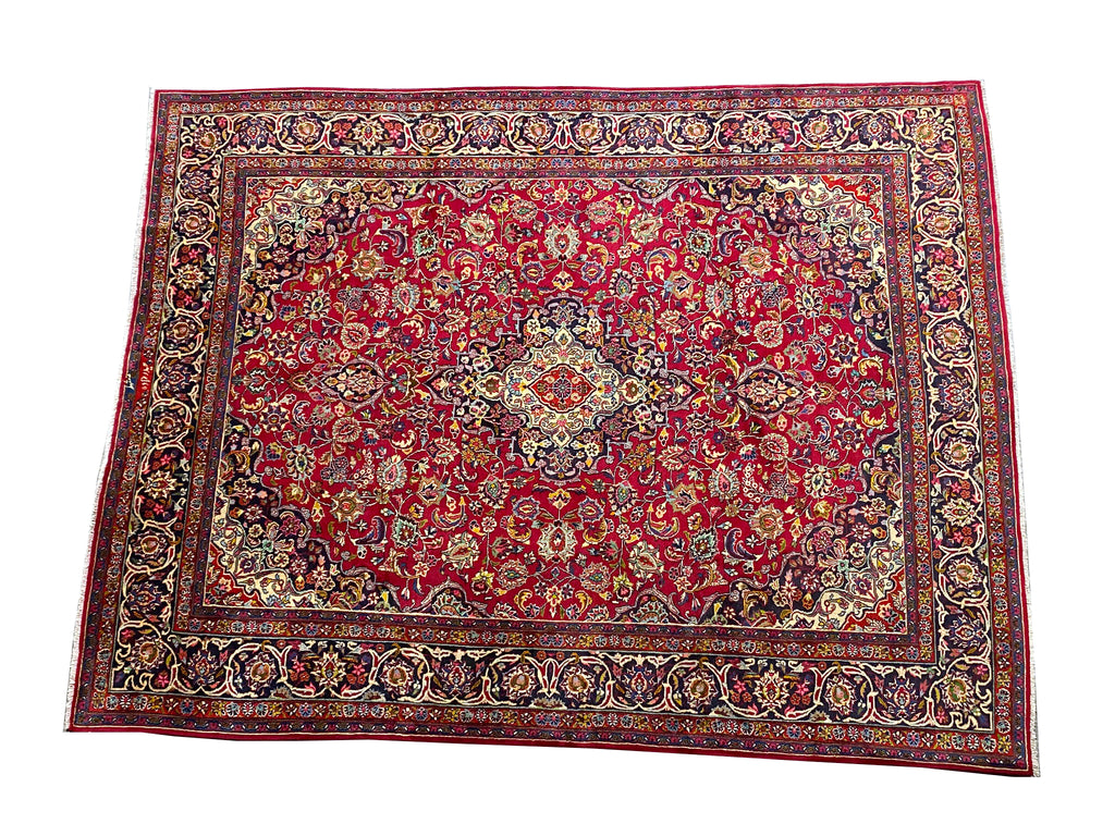 9.5 x 12.3 SIGNED Authentic Persian Rug #F-6885