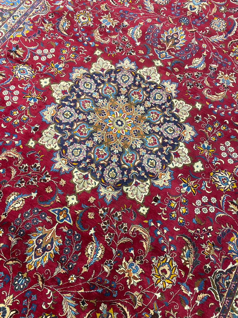 9.9 x 13.0 SIGNED Persian Handmade Wool Rug  #F-6886