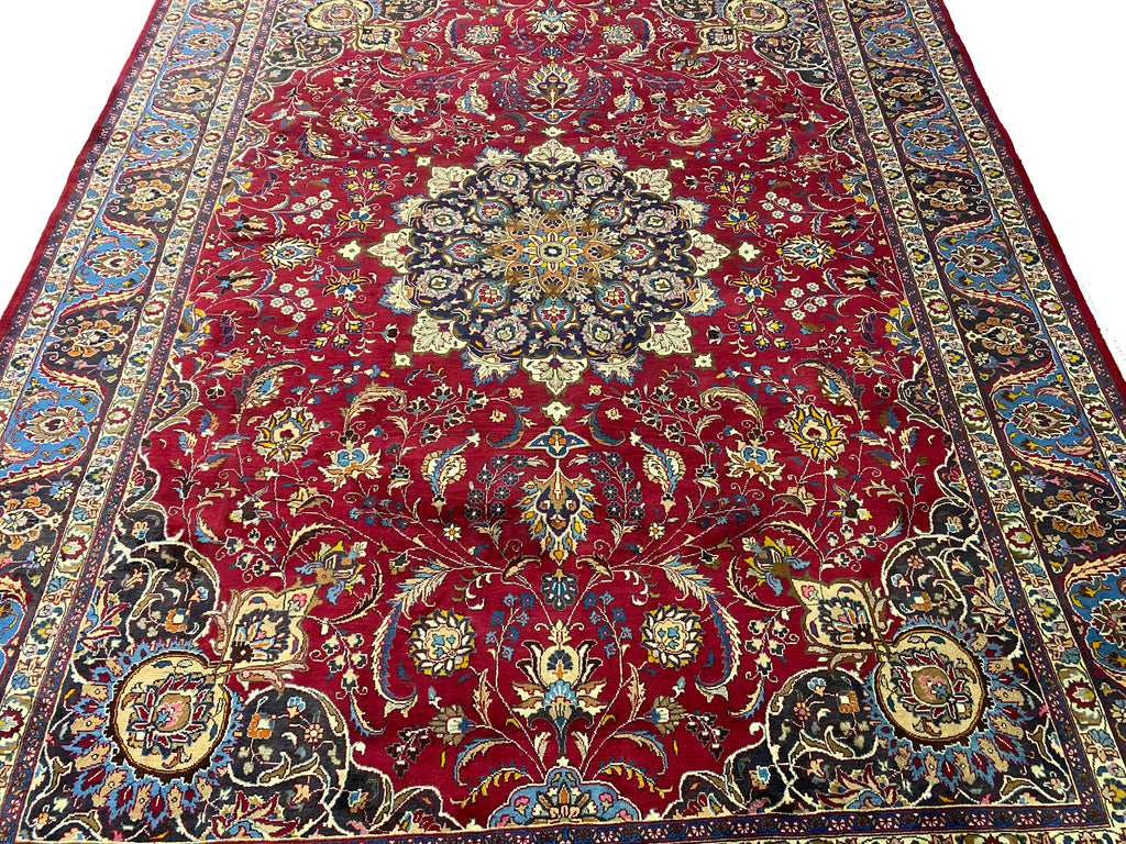 9.9 x 13.0 SIGNED Persian Handmade Wool Rug  #F-6886